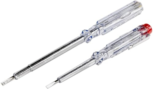 ChiliTec Spannungsprüfer für 230V, 2er Pack, 3x 140mm und 3,5 x190mm Schraubendreher mit Prüffunktion für Elektriker und Heimwerker