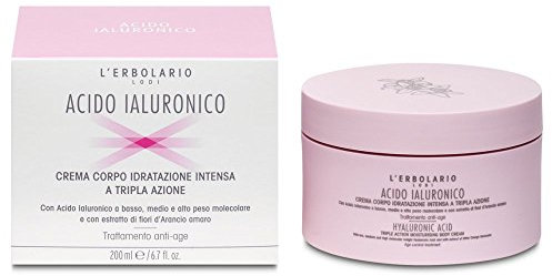 L'Erbolario, Crema Corpo Idratante Acido Ialuronico, Trattamento Anti-age, Crema Corpo Idratante, Idratazione Intensa, Formato da 200 ml