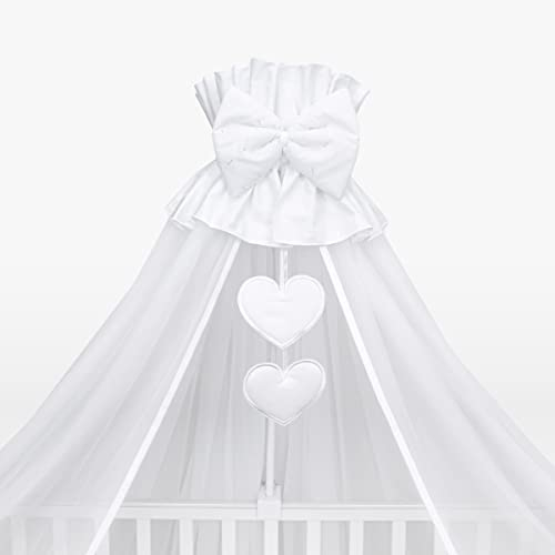 Lussuoso lettino a baldacchino/zanzariera da 480 cm (bianco)