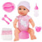 Bayer Design B2894071 94071AA - Piccolina New born Baby 40 cm Funktions Puppe mit Schlafaugen inklusiv Zubehör, Rosa - Soft Pink