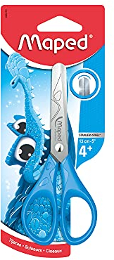 Maped 464210 - Bastel-Schere ESSENTIALS, 13 cm, abgerundete Spitze - blau, pink, grün