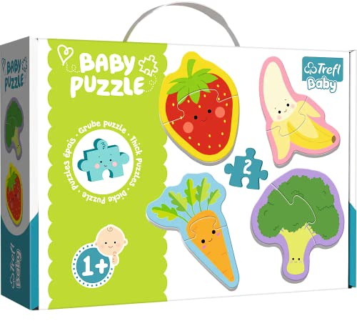 Trefl, Puzzle, Obst und Gemüse, 2 Teile, 4 Sets, Baby Classic, für Kinder ab 1 Jahr