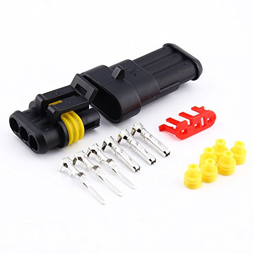 Connecteur de fil électrique étanche à 3 broches 1 5 mm Rétractable Verrouillage rapide Pour réparation carrosserie moto voiture camion-Connecteur Etanche Broches