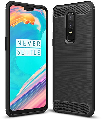 NALIA Custodia compatibile con OnePlus 6, Cover Protezione Ultra-Slim Case Protettiva Morbido Silicone Gel, Gomma Smartphone Bumper Resistente Telefono Cellulare Copertura Sottile Antiscivolo - Nero