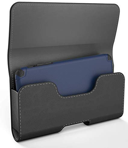 ENCASED iPhone XR Belt Pouch Case Holder (2018) - Secure Fit Holster Clip with Magnetic Closure and PU Leather Belt Loops (Slim Case)