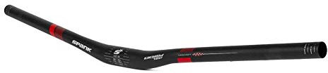 Spank OOZY Trail 780 Vibrocore Fahrradlenker (Schwarz/Rot), Mountainbike Lenker, Aluminiumlegierung Lenker, Shotpeen Eloxierte Oberfläche, Einstellbar 740mm, 15R (E03L78A15024SPK)