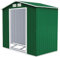 COSTWAY Abri de Jardin Métal Extérieur 2.7㎡ Acier Galvanisé avec Fondation, Toit Penché, 4 Persiennes, Double Porte Coulissante, Cabane Jardin Exterieur avec Rampe, pour Vélo, Poubelle, 213x127x185CM