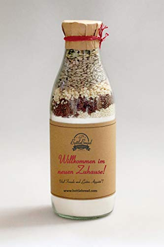 Brotbackmischung Willkommen im neuen Zuhause Backmischung im Glas Flasche Geschenk Geschenkidee Einzug Einzugsgeschenk