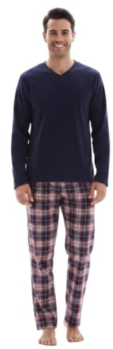 SaneShoppe Set Pigiama a Maniche Lunghe da Uomo Regalo per Gli Uomini| Pigiama di Cotone| Top in Pile Termico