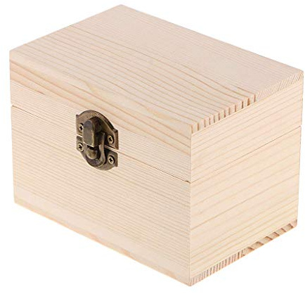 Inzopo Rustic Wooden Essential Oil Storage Box - 6 Grids (125x85x90mm / 4.9x3.3x3.5 inches) - Holds 5ml, 10ml, 15ml, 30ml Bottles - Natural Wood - Brown