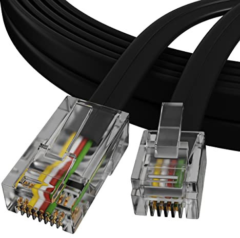 ConnectingU RJ11 Modem/Telephone to RJ45 Ethernet Cable, 1m Long, Black