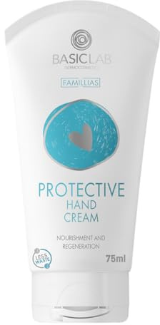 BasicLab Dermocosmetics Schützende Handcreme | 75 ml | Für Erwachsene und Kinder, Für Frauen und Männer, Spendet Feuchtigkeit und regeneriert, Zieht schnell ein, Für den Winter