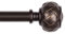 SZXIMU Curtain Pole for Windows 182-365cm (72 to 144 Inches), Extendable Curtain Rod Drapery Rod with Netted Texture Finials,Brown