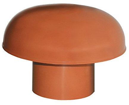 First Plast - Ventilation toiture - Chapeau de ventilation PVC sans moustiquaire - Rouge tuile - Ø125mm