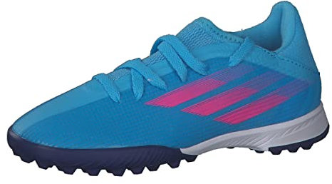 adidas Unisex Children's X Speedflow.3 Tf J Track & Field Shoe, Blue-Pink-White, 3 UK