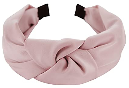 axy Haarreif mit Knoten und Satin bezogen-Vintage-Wunderschön Stirnband Haarschmuck Damen Haarreifen HR35A (Altrosa)