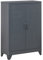 HOMCOM Armario de Almacenamiento Aparador de Metal con Doble Puerta Cierre Magnético y 2 Estantes Ajustables para Oficina Salón Dormitorio 75x33x110 cm Gris