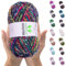 MeriWoolArt Merino Wolle zum Stricken – 75 m Mehrfarbige Dicke Weiche Merinowolle zum Stricken für Pullover Jacken – XXL Handstrickwolle – Voluminöse DIY Wolle für Schals Decken Tücher Geschenke