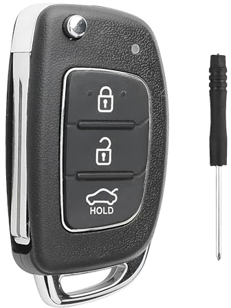 BouGPeng Autoschlüssel Gehäuse 3 Tasten Fernbedienung Kompatibel mit Hyundai i20 i30 i40 i10 ix20 ix30 ix25 ix35 ix45 ix55 Santa Fe Tucson Elantra Accent Auto Schlüsselgehäuse Hülle Ersatz Schlüssel