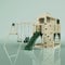 Rebo Spielturm mit Spielhaus inkl. Wellenrutsche, Kinder-Schaukel und Baby-Schaukel | Outdoor Klettergerüst Garten | Kletterwand und Kletterleiter | Stabile Konstruktion