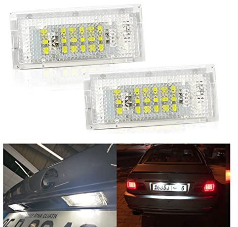 MALOOS 2 Stück Kennzeichenleuchte Rücklicht Weiße Birnen Autozubehör Für BMW 3er E46 4D 1998-2003
