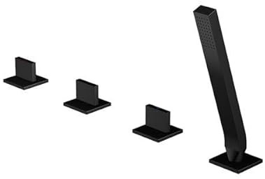 Steinberg Série 160 robinet de baignoire, 4 trous, application pour garniture de vidage/trop-plein, montage sur bord de baignoire, 1602480S, Couleur: Matt Black