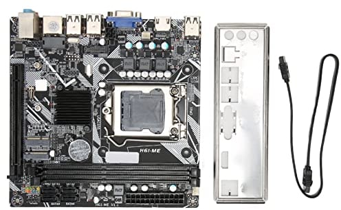 ASHATA Desktop-Computer-Motherboard, LGA 1155-Motherboard, NVME WiFi M.2 VGA HD-Ausgang 10 USB 2.0 DDR3 -ITX-Motherboard für Computer-PC-Ersatz