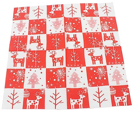 GLEAVI 20pcs Weihnachten Hirsch Servietten Elch Muster Tissue Servietten für Party Dekorationen