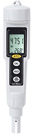 JMorCO Medidor de salinidad - CT3081 Salinómetro Digital portátil Medidor de Temperatura de salinidad Medidor de Humedad para Piscina de Agua Salada, 7.3x1.5x1.5in