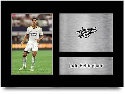 HWC Trading A4 Jude Bellingham Real Madrid Geschenke Gedrucktes Signiertes Autogramm Foto für Fußball Anhänger and Fans - A4