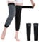 Kniewärmer Winter Verdickt Kniebandage Gefüttert Beinstulpen Verstellbar Knieschützer Kunstfell Knieorthese Rutschfest Knieschoner Thermo Knieprotektor für Erwachsene Knieverletzung Schwarz Lang XXL