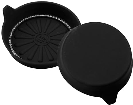 Tabanzhe 2 Pcs Absorbent Car Coasters for Cup Holders - Non-Scratch with Bling Crystal,Anti-Slip Universal Auto Cup Holder Insert Coasters Mats Car Accessories for Drinks (Black/Red)