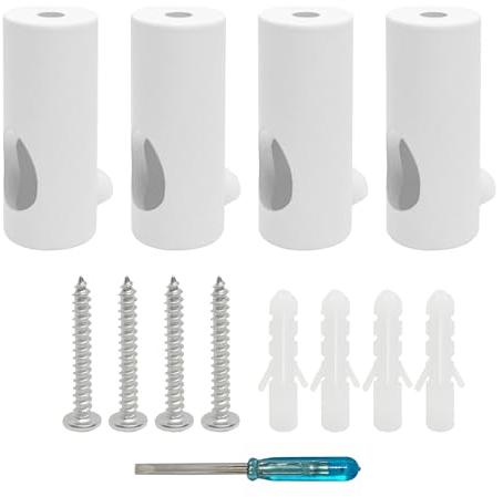 smartect Decentratore da Parete e Soffitto per il fissagio dei Cavi[4 Pezzi, Bianco] Gancio da soffitto con viti e tasselli, Supporto in superficie per il tuo progetto fai-da-te