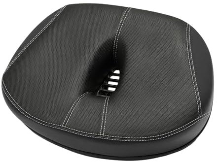 Perfeclan Bequemer Fahrradsattel Breiter Fahrradsattel Erweitern Verdicken Nasenloses Design, PU-Leder,Stoßdämpfend,Schwarz II
