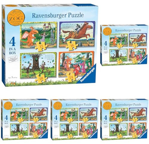 Ravensburger Zog 4 in Box (12, 16, 20, 24 Pieces) Jigsaw Puzzles for Kids Age 3 Years Up (Pack of 5)