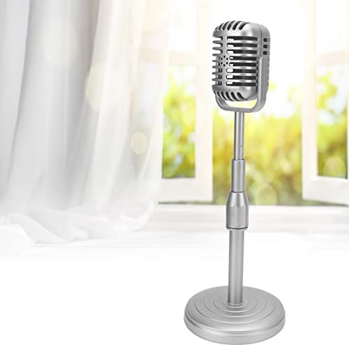 Modèle de Microphone de Simulation à L'ancienne vintage microphone decor Modèle D'accessoire de Microphone Vintage Léger et avec Base Stable, Microfoni