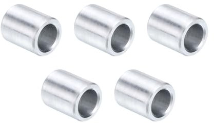 QUARKZMAN 5 Stück Aluminium-Abstandshalter 1/4 Bohrung x 3/8 Außendurchmesser x 3/8 Länge Schrauben-Abstandsbuchse ohne Gewinde für 1/4 Innendurchmesser Schrauben, Bolzen und Stangen