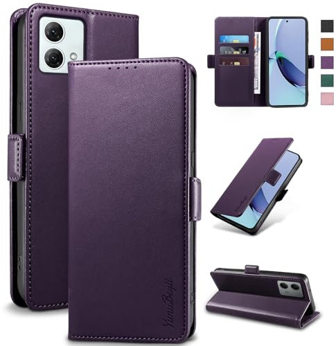 Yunubeyii Funda para Motorola Moto G84 - [RFID Bloqueador] Carcasa de Cuero PU, Magnético Libro Tipo Flip Capa,Soporte Plegable con Tarjetero,Morado