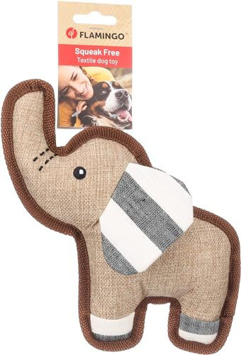 Flamingo Spielzeug Wigri Elefant Beige – Geräuschlos und Langlebig für Stunden Spielspaß, Ideal für Hunde!