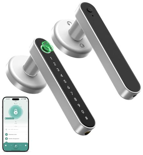IRONZON Fingerprint Door Lock Smart Door Lock with Keypad with Handle for Home Hotel Office Apartment Bedroom