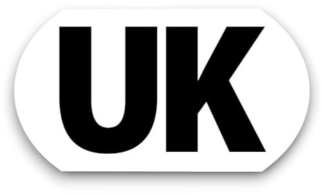 1 Or 2 Pack - Small Subtle 12cm UK Flat Oval Legal and Compliant Car Sticker for Europe - Self Adhesive Vinyl GB Van Camper Caravan Trailor (1)