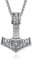 KATHLU Thors Hammer Necklace 925 Sterling Silver Mjolnir Pendant Nordic Runic Necklaces Viking Jewellery for Men
