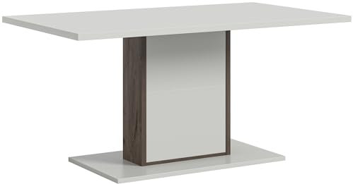 Newroom Esstisch Hellgrau Eiche Dunkel Esszimmertisch Landhaus Modern - 77x160x90 cm (BxHxT) - Tisch Küchentisch Speisetisch - [Norma.six] Küche Esszimmer Wohnzimmer