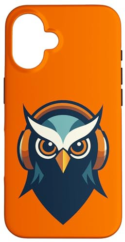 Custodia per iPhone 16 Cuffie per amanti della musica Owl Groove