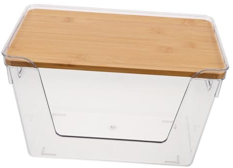 HYTROVE Garbage Bag Dispenser Bamboo Lid Laundry Organization Kitchen Storage Bin Space-saving