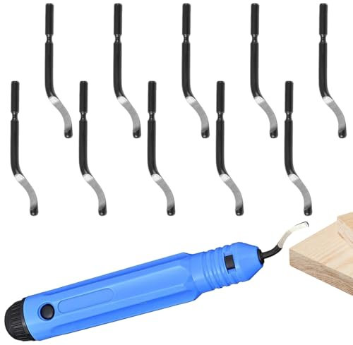 11 Pcs Premium Deburring Tool Kit – Durable Hand Tools for Deburring, Removing Burrs from Metal, Plastic, Wood, and More, Ideal for DIY Projects