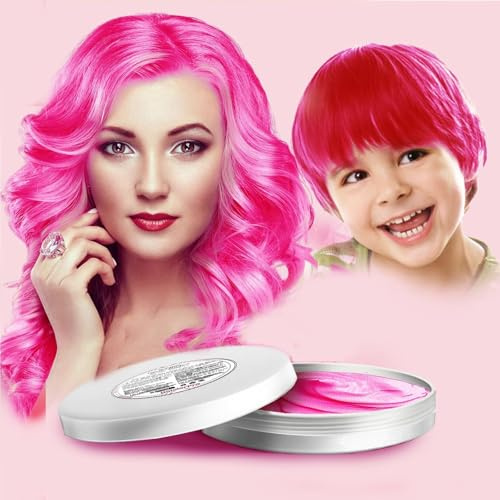 HaiolorPro Pink Hair Colour Wax Temporary, Temporary Hair Dye for Kids, Hair Makeup Paint Wax for Parties or Cosplay, Hair Coloring Products No Messy