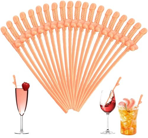 Debbery 20Pcs Hen Party Straws, Cocktail Straws, Reusable Straws for Parties, Hen Do Accessories, for Bars, Bachelor Parties, Birthdays, Weddings