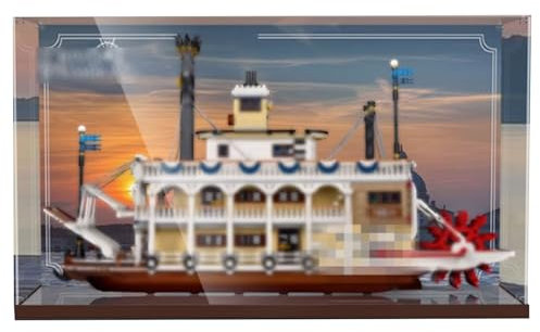 Acryl Vitrine für Lego 21356 Kanaldampfer Staubdichte Box Aufbewahrungsbox Transparent Box Display Box Kompatibel mit 21356 (nur Box)