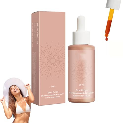 Gocce Autoabbronzanti Senza Sole,Gocce Abbronzanti da Bere,Gocce Abbronzanti Senza Sole,Self Tanning Drops,Gocce Abbronzanti Orali per Corpo e Viso,Migliora Il Tono Naturale Della tua Pelle,60ml